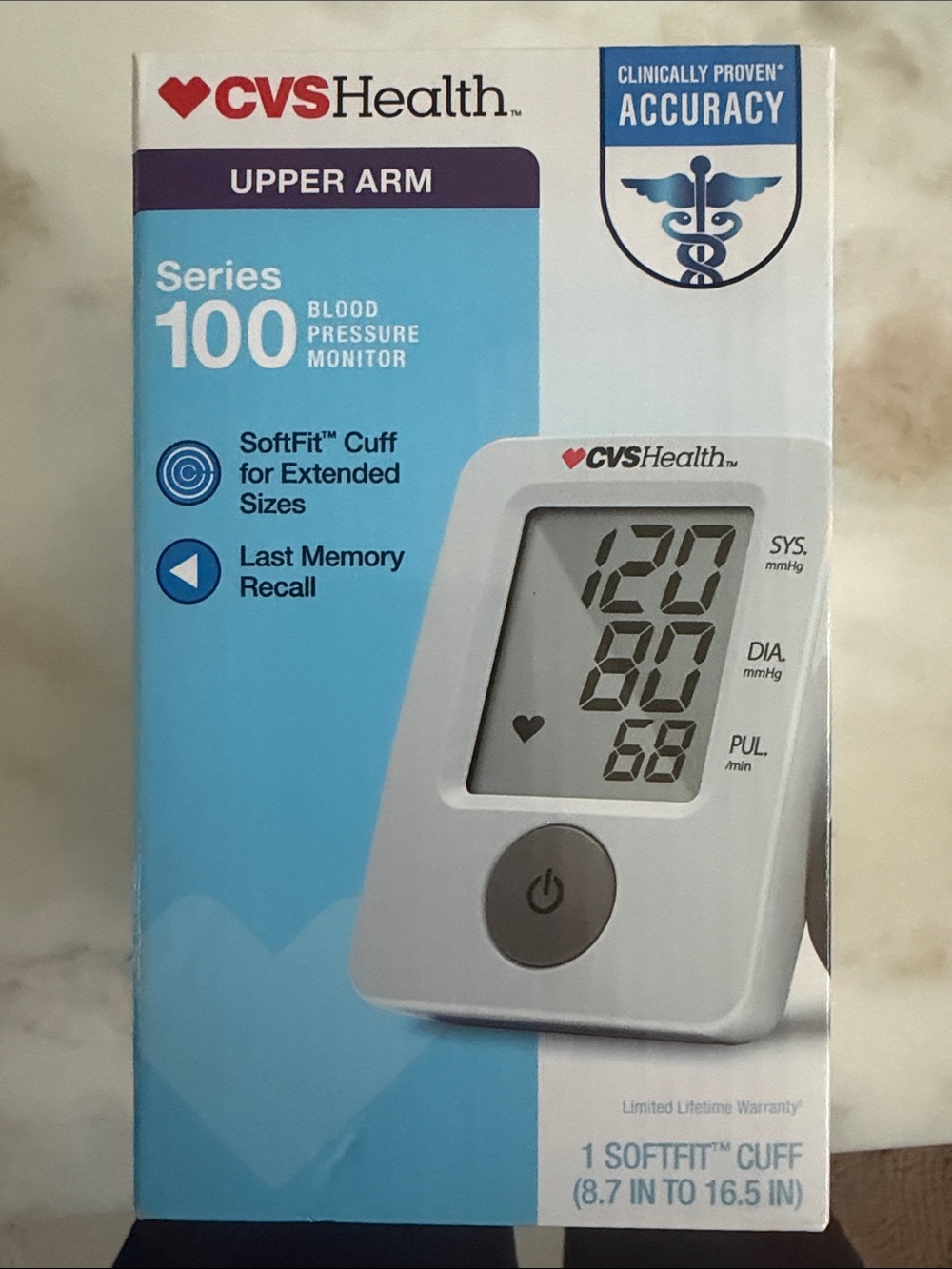 CVS Health Series 100 Upper Arm Blood Pressure Monitor - White/Blue